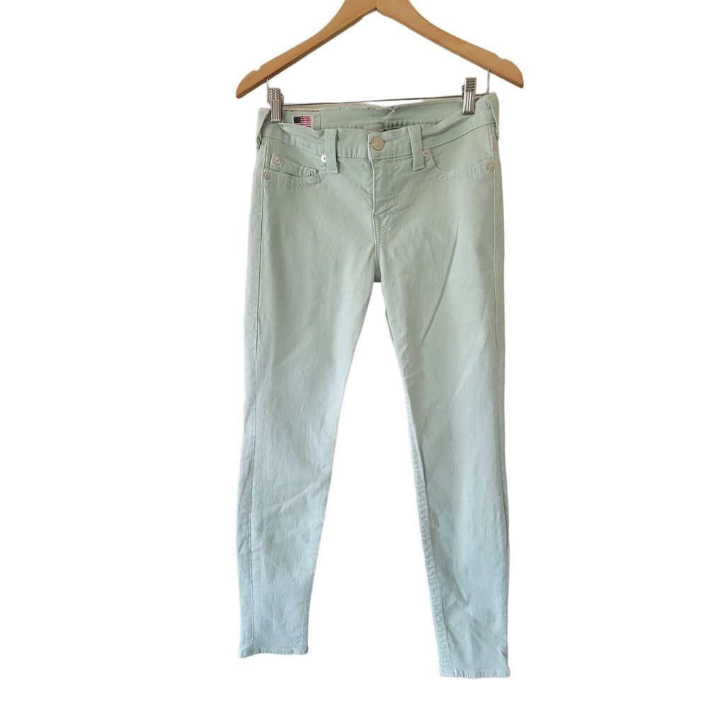 True Religion Jean Halle Super Skinny Mint Green